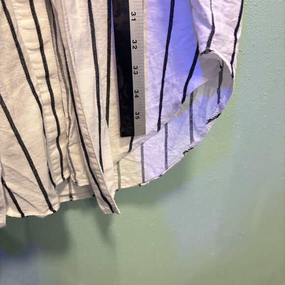 Banana Republic Black and White Striped Long Sleeve Tie Shirt Dress Size S - Picture 5 of 5
